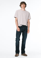 Slim Boot King Men's Jeans in Crinkled and Sanded Dark Blue - BM22720