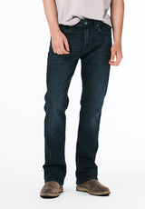 Slim Boot King Men's Jeans in Crinkled and Sanded Dark Blue - BM22720