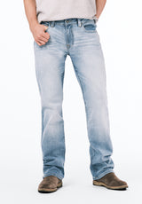 Slim Boot King Men's Jeans in Crinkled Bleached Blue - BM22791