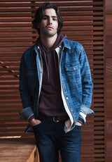 Farman Men’s Lightweight Hooded Sweatshirt, Dark Red - BM24171