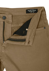 Buffalo David Bitton Straight Six Dark Beige Men's Fleece Canvas Pants - BM22939 Color DARK BEIGE