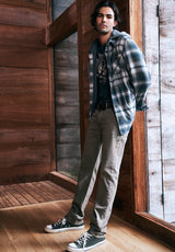 Buffalo David Bitton Straight Six Dark Beige Men's Fleece Canvas Pants - BM22939 Color DARK BEIGE