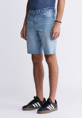 Buffalo David Bitton Relaxed Straight Dean Men's Denim Shorts in Authentic Worn Wash - BM22952 Color INDIGO