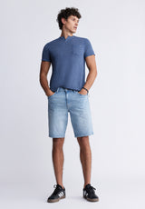 Buffalo David Bitton Relaxed Straight Dean Men's Denim Shorts in Authentic Worn Wash - BM22952 Color INDIGO