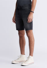 Buffalo David Bitton Relaxed Straight Dean Men's Fleece Denim Shorts in Sanded Black - BM22965 Color BLACK