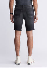 Buffalo David Bitton Relaxed Straight Dean Men's Fleece Denim Shorts in Sanded Black - BM22965 Color BLACK