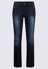 Buffalo David Bitton Straight Six Men's Five-Pocket Freedom Flex Jeans, Dark and Sanded - BM22999
