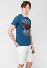 Tuca Americana Men's Flag T-Shirt in Blue - BM23763