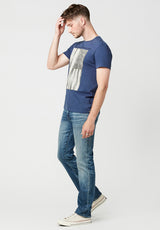 Tarot Greyscale Americana Men's T-Shirt in Navy - BM23765