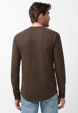 Buffalo David Bitton Kariver Brown Long-Sleeve Men’s Top - BM24026 Color CHOCOLATE