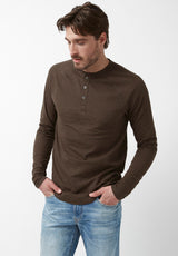 Buffalo David Bitton Kariver Brown Long-Sleeve Men’s Top - BM24026 Color CHOCOLATE