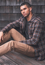 Buffalo David Bitton Soqer Charcoal Men’s Shirt Jacket - BM24150 Color CHARCOAL