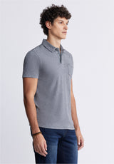Buffalo David Bitton Kasper Men's Short Sleeve Polo in Charcoal Grey - BM24233 Color CHARCOAL