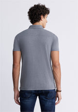 Buffalo David Bitton Kasper Men's Short Sleeve Polo in Charcoal Grey - BM24233 Color CHARCOAL