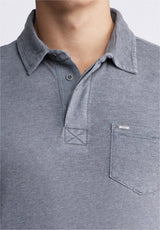 Buffalo David Bitton Kasper Men's Short Sleeve Polo in Charcoal Grey - BM24233 Color