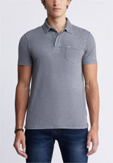 Buffalo David Bitton Kasper Men's Short Sleeve Polo in Charcoal Grey - BM24233 Color CHARCOAL