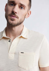 Buffalo David Bitton Kasper Men's Short Sleeve Polo in Whitecap Gray - BM24233 Color WHITECAP GRAY