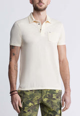 Buffalo David Bitton Kasper Men's Short Sleeve Polo in Whitecap Gray - BM24233 Color WHITECAP GRAY