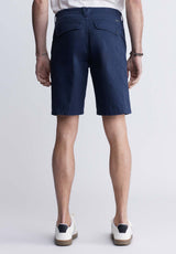 Buffalo David Bitton Hadrian Men's Flat Front Shorts in Midnight Blue - BM24266 Color MIDNIGHT BLUE