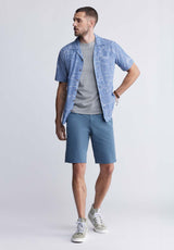 Buffalo David Bitton Hadrian Men's Flat Front Shorts in Mirage Blue - BM24266 Color MIRAGE