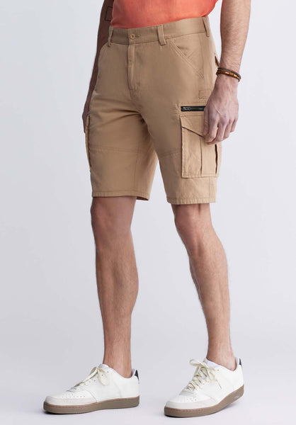 Buffalo David Bitton Hiero Men's Shorts with Cargo Pockets in Tan - BM24270 Color TAN