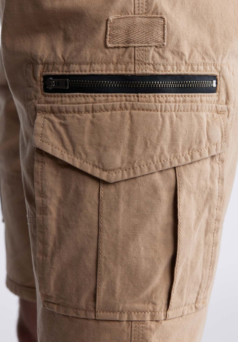Buffalo David Bitton Hiero Men's Shorts with Cargo Pockets in Tan - BM24270 Color TAN