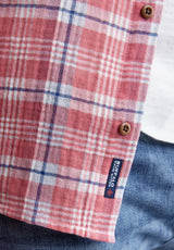 Buffalo David Bitton Sirilo Men’s Plaid Short Sleeve Shirt In Mineral Red - BM24283 Color