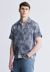 Buffalo David Bitton Suresh Men's Short Sleeve Camp Shirt, Mirage Blue - BM24293 Color MIRAGE