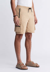 Buffalo David Bitton Hult Men’s Drawstring Shorts In Tan - BM24342 Color TAN