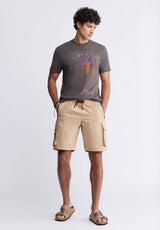 Buffalo David Bitton Hult Men’s Drawstring Shorts In Tan - BM24342 Color TAN