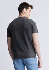 Buffalo David Bitton Tykeim Men's Short Sleeve Graphic T-shirt, Black Vintage - BM24353 Color BLACK