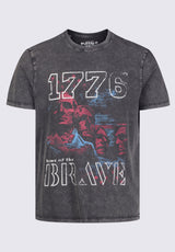 Buffalo David Bitton Tykeim Men's Short Sleeve Graphic T-shirt, Black Vintage - BM24353 Color