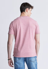 Buffalo David Bitton Kandy Men's Short Sleeve Henley, Light Pink - BM24387 Color HOLLY BERRY