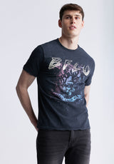 Buffalo David Bitton Tizoc Men's Short Sleeve Graphic T-shirt, Black - BM24410 Color BLACK
