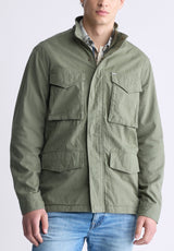 Buffalo David Bitton Jafom Men's Utility Jacket with Pockets, Army Green - BM24445 Color ARMY GREEN