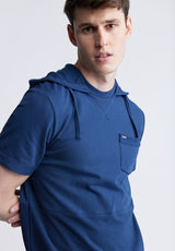 Buffalo David Bitton Katoni Men's Short Sleeve Hoodie, Navy - BM24489 Color WHALE