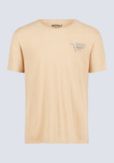 Buffalo David Bitton Tivis Men's Distressed Buffalo Graphic T-Shirt with Back Print, Curry - BM24510