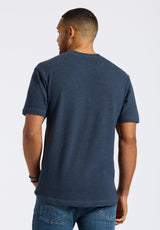 Buffalo Men Tops Navy Knit Knit Long Sleeve Waffle Knit Regular Fit