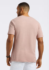 Buffalo David Bitton Karlton Men's Waffle-Knit Short-Sleeve Crewneck T-Shirt Color ADOBE ROSE