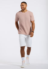 Buffalo David Bitton Karlton Men's Waffle-Knit Short-Sleeve Crewneck T-Shirt Color ADOBE ROSE