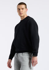 Buffalo David Bitton Famke Men's Relaxed Crewneck Sweatshirt Color BLACK