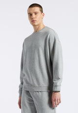 Buffalo David Bitton Famke Men's Relaxed Crewneck Sweatshirt Color HEATHER GREY