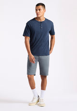 Buffalo David Bitton Kitfom Men's Short-Sleeve Speckle Jersey Henley T-Shirt Color WHALE