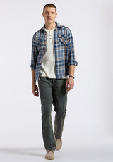 Buffalo David Bitton Sierra Men's Long-Sleeve Plaid Fitted Shirt Color