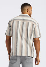 Buffalo David Bitton Salaman Men's Short-Sleeve Striped Camp Shirt Color WOODSMOKE
