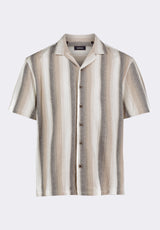 Buffalo David Bitton Salaman Men's Short-Sleeve Striped Camp Shirt Color WOODSMOKE