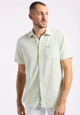 Sirilo Men's Short-Sleeve Striped Fitted Shirt, Dusty Aqua - BM24562
