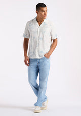 Buffalo David Bitton Sandro Men's Short Sleeve Printed Shirt Color MILK