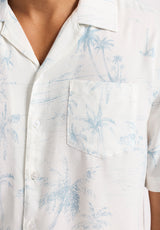 Buffalo David Bitton Sandro Men's Short Sleeve Printed Shirt Color MILK