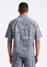 Buffalo David Bitton Sonix Men's Relaxed Fit Printed Shirt Color WHALE